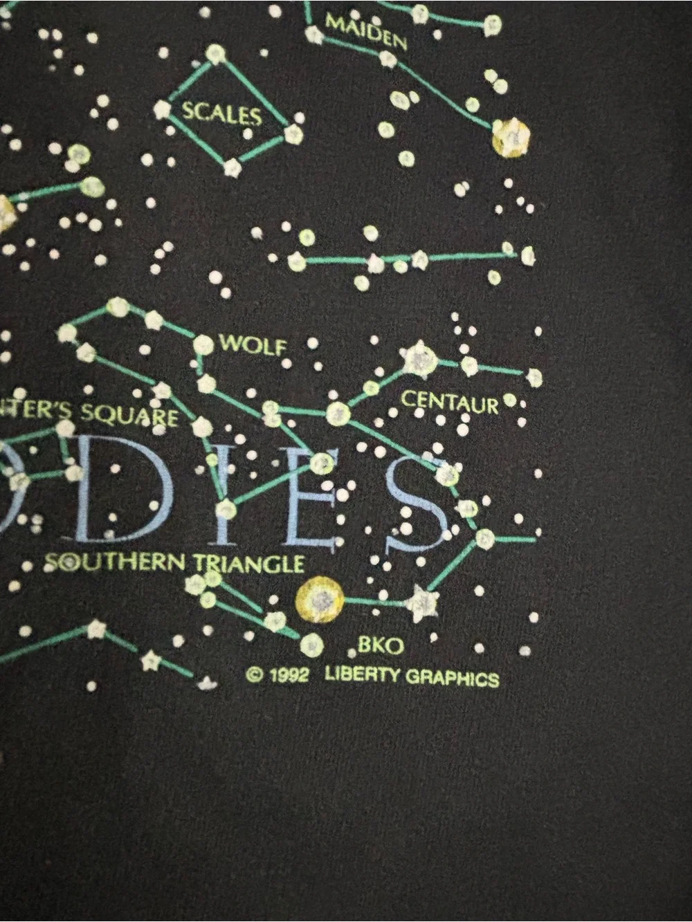 Vintage ‘Heavenly Bodies' Constellation Graphic Tee Glow-in-the-dark Size XL - Picture 4 of 7